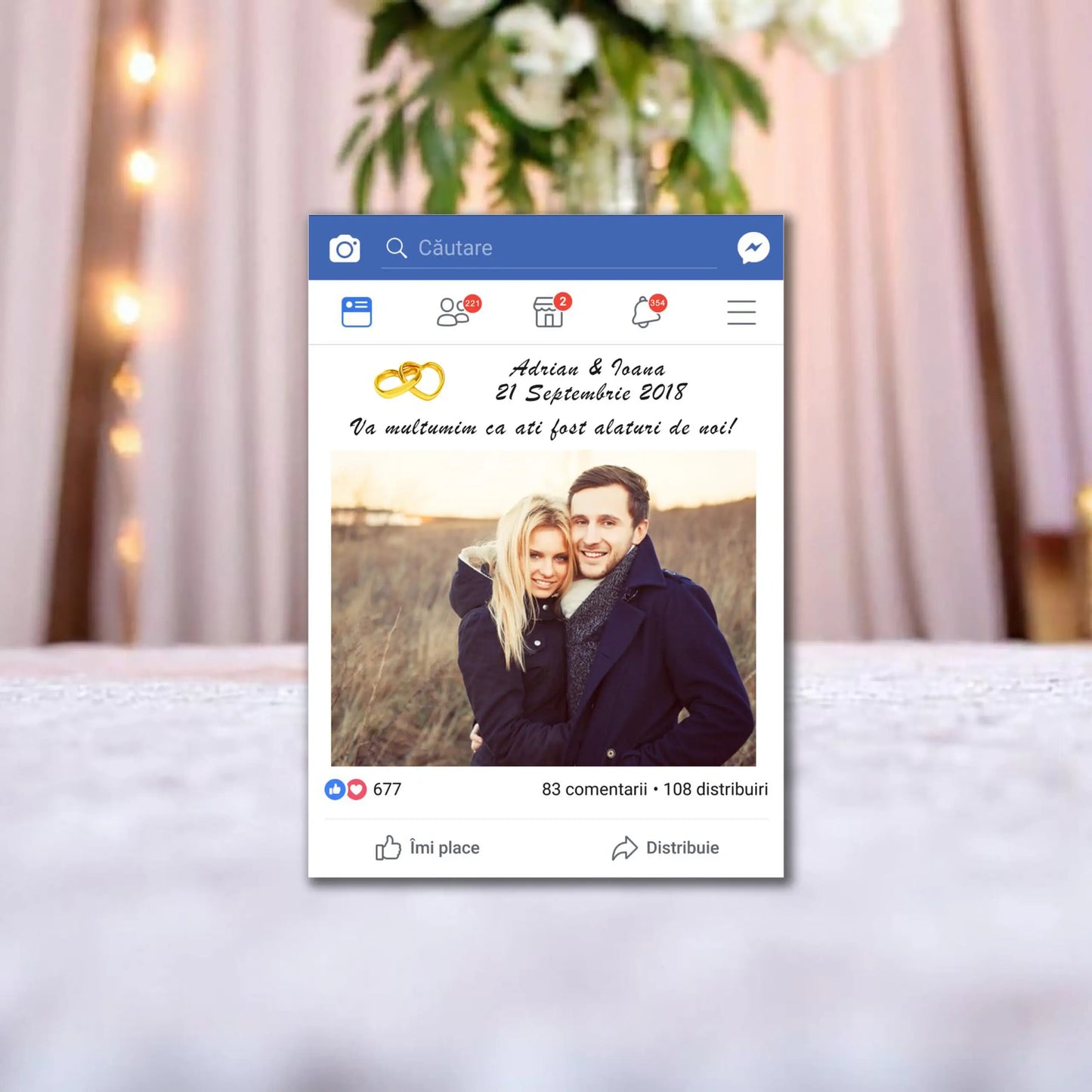 Marturie magnetica botez personalizata cu poza, nume si data model 4