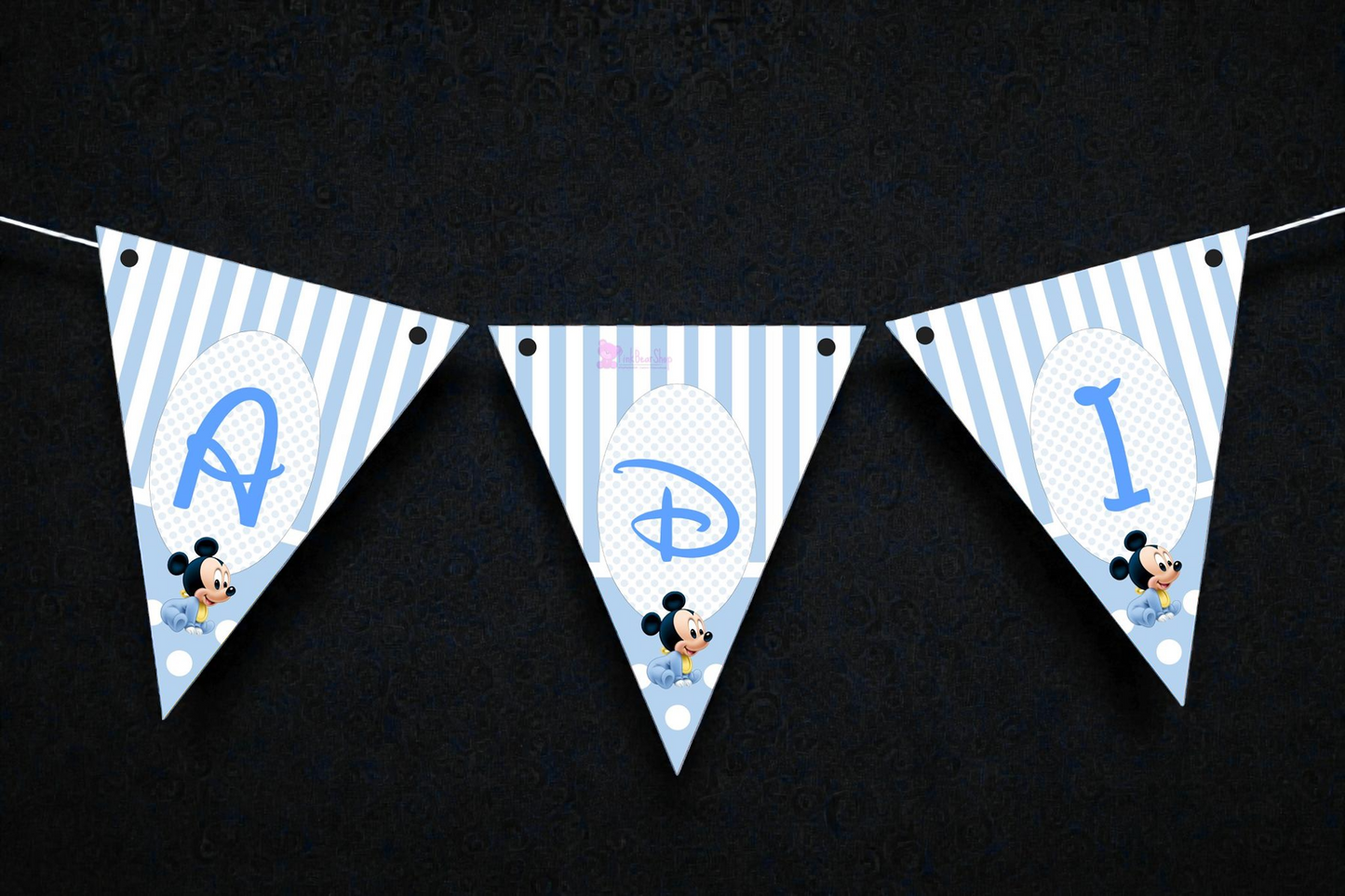 Banner personalizat pentru botez – Nume copil | Model B 9