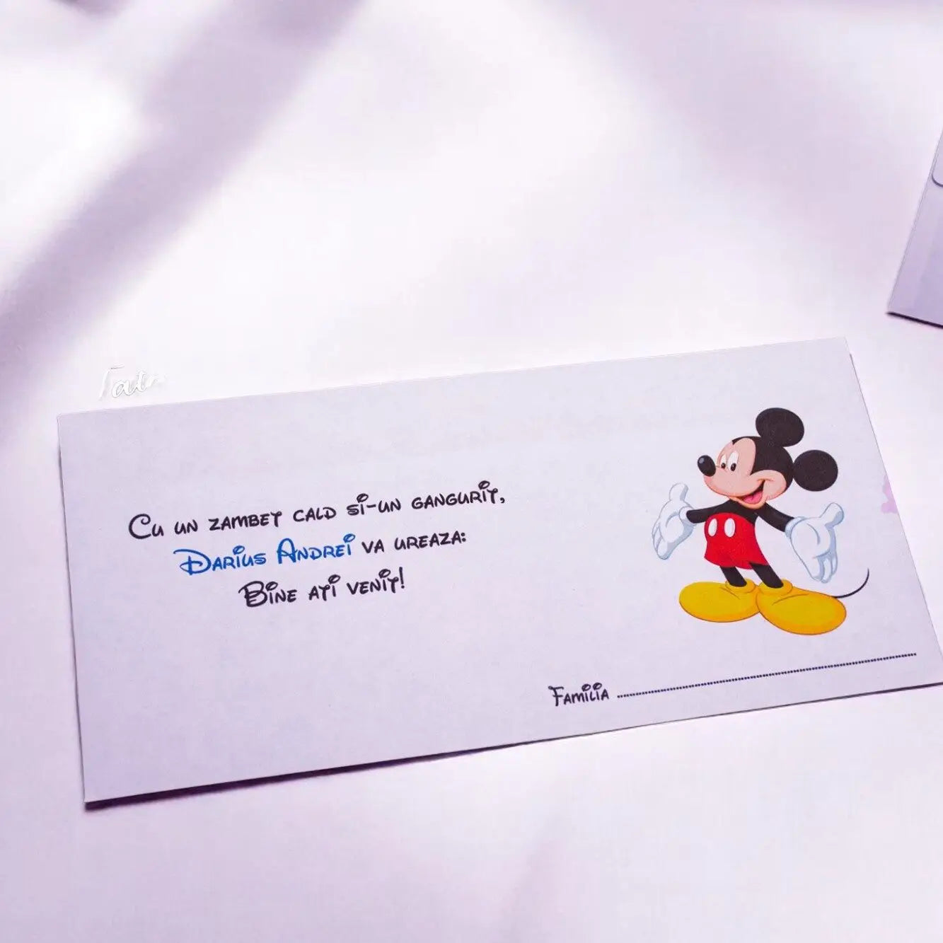 Plic pentru bani botez personalizat – cu nume, personaj din desene și mesaj special | 11×22 cm PB43