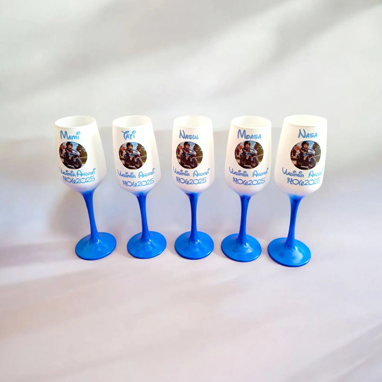 Pahar personalizat pentru botez – Cadou elegant cu nume și dată | Model PB14