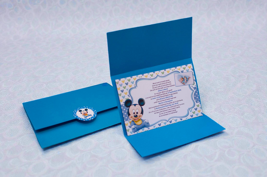 Invitație personalizată pentru botez cu fotografie – Model 2