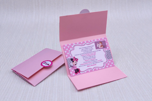 Invitație personalizată pentru botez cu fotografie – Model 9