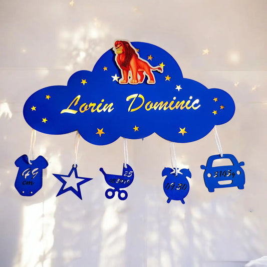 Lampa de Veghe Personalizata Norisor – Cu Nume si Date Nastere, LED si Design de Poveste cu personaje