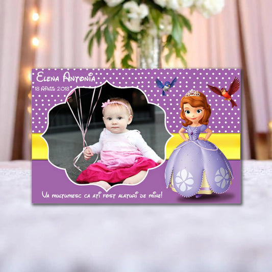 Marturie magnetica botez personalizata cu poza, nume si data model 30