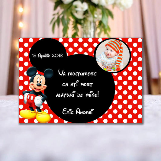 Marturie magnetica botez personalizata cu poza, nume si data model 32