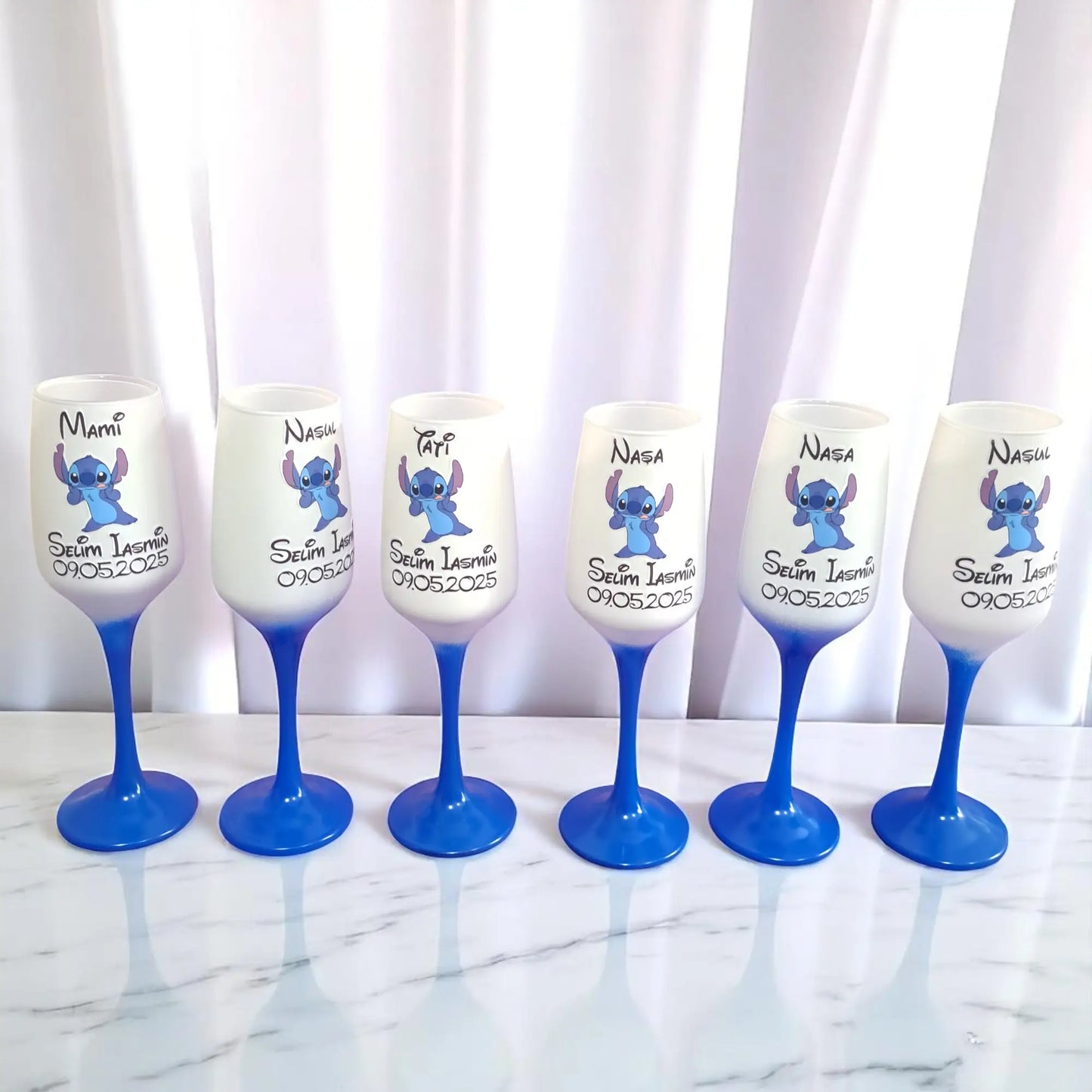 Pahar personalizat pentru botez – Cadou elegant cu nume și dată | Model PB08