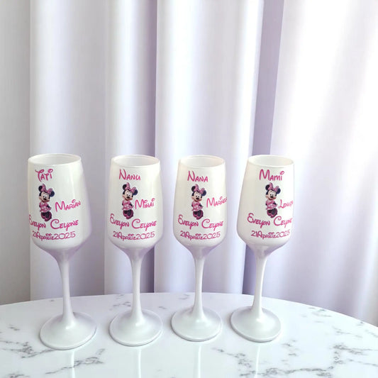 Pahar personalizat pentru botez – Cadou elegant cu nume și dată | Model PB12