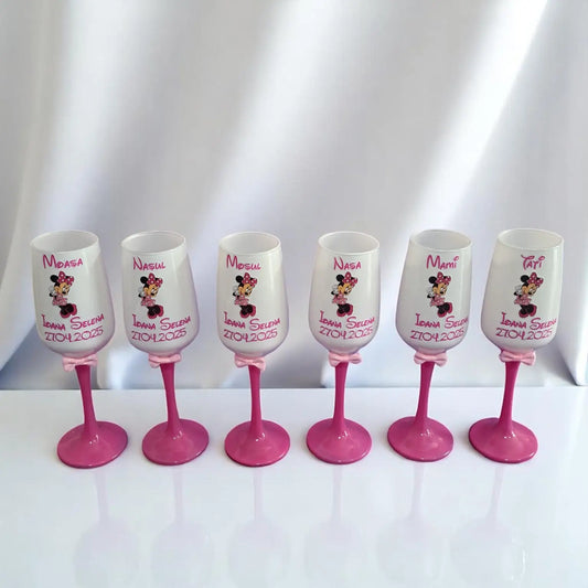 Pahar personalizat pentru botez – Cadou elegant cu nume și dată | Model PB01