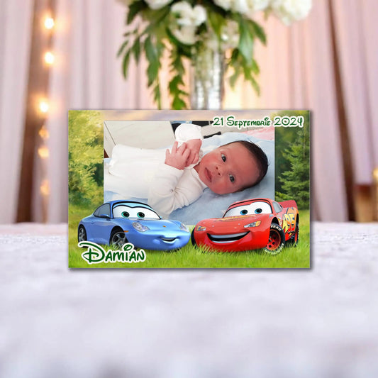 Marturie magnetica botez personalizata cu poza, nume si data model 8