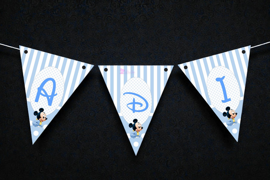 Banner personalizat pentru botez – Nume copil | Model B 9