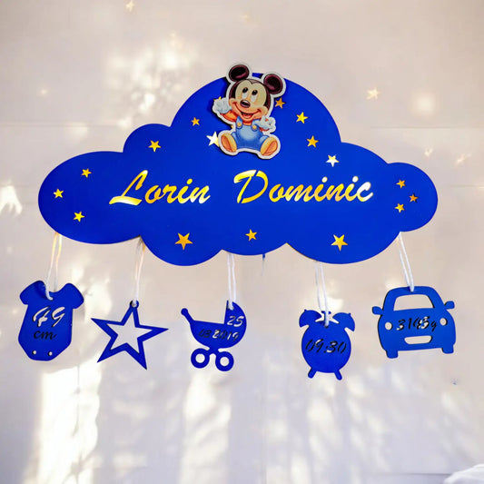 Lampa de Veghe Personalizata Norisor – Cu Nume si Date Nastere, LED si Design de Poveste cu personaje