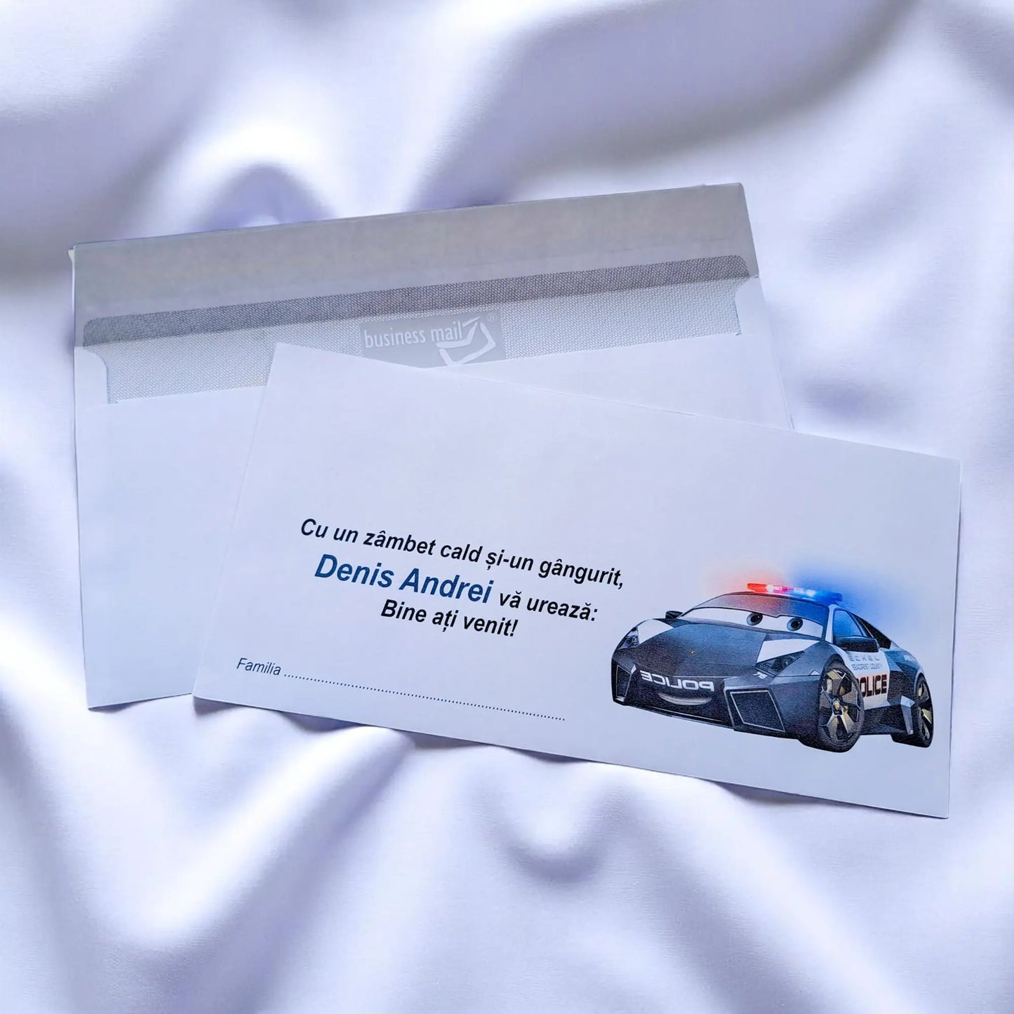 Plic pentru bani botez personalizat – cu nume, personaj din desene și mesaj special | 11×22 cm PB30