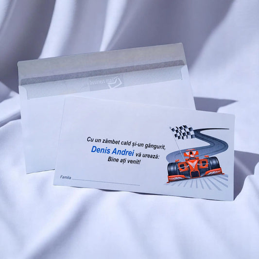 Plic pentru bani botez personalizat – cu nume, personaj din desene și mesaj special | 11×22 cm PB09
