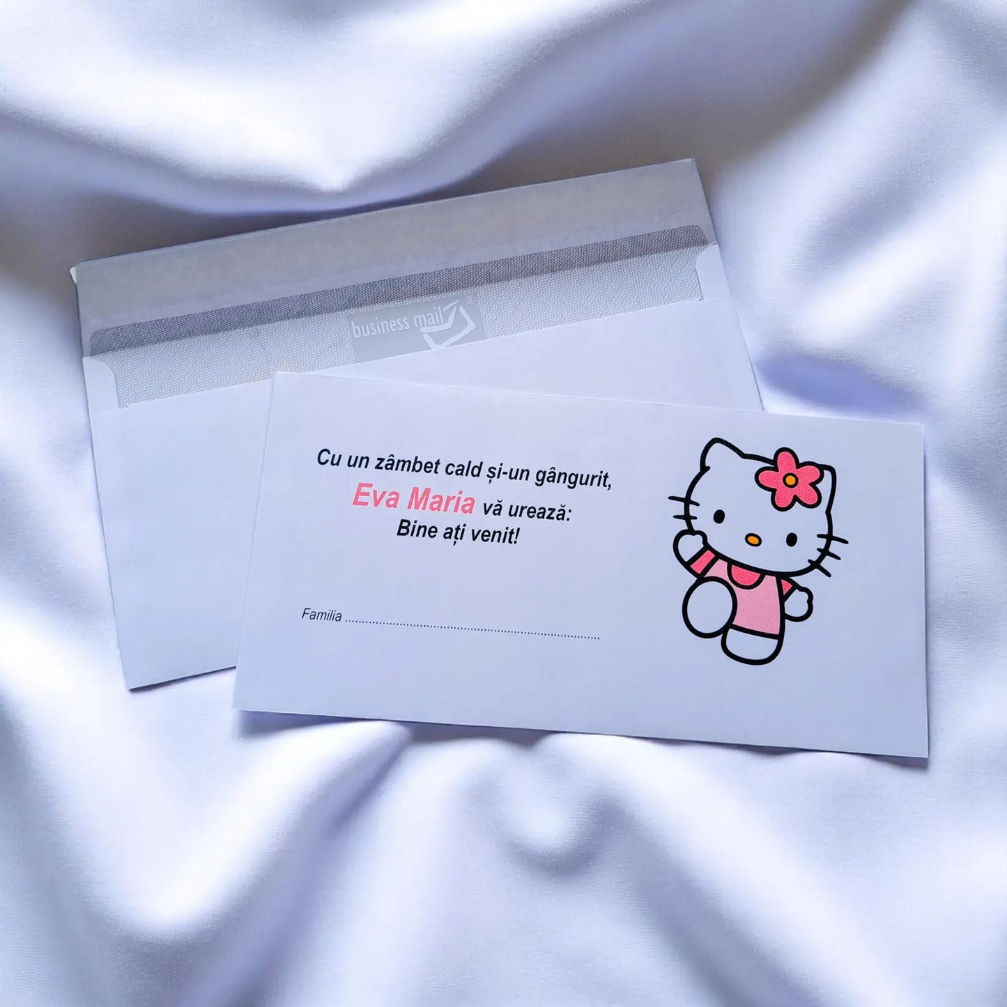 Plic pentru bani botez personalizat – cu nume, personaj din desene și mesaj special | 11×22 cm PB24