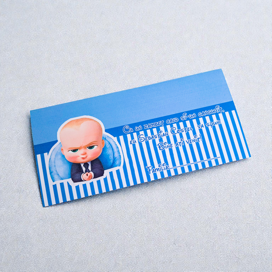 Plic pentru bani cartonat personalizat pentru botez – modele diverse (M12)