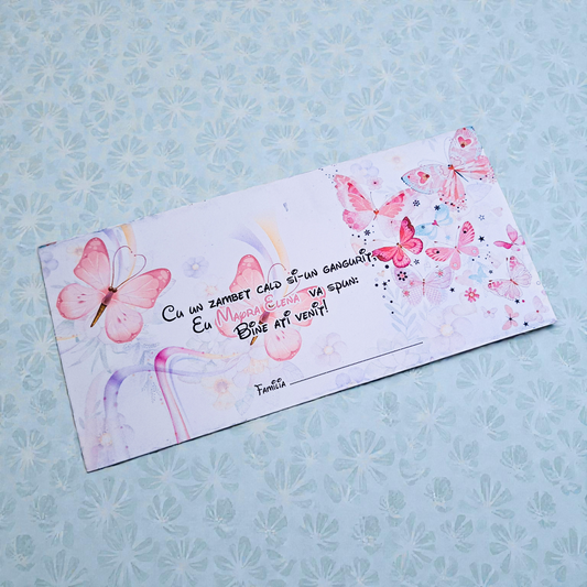 Plic pentru bani cartonat personalizat pentru botez – modele diverse (M2)