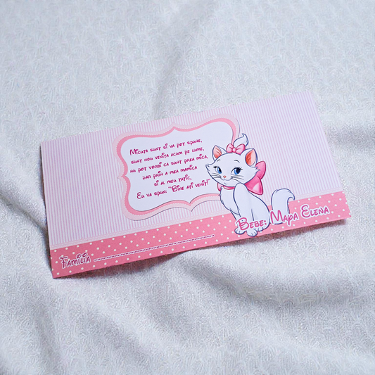 Plic pentru bani cartonat personalizat pentru botez – modele diverse (M1)