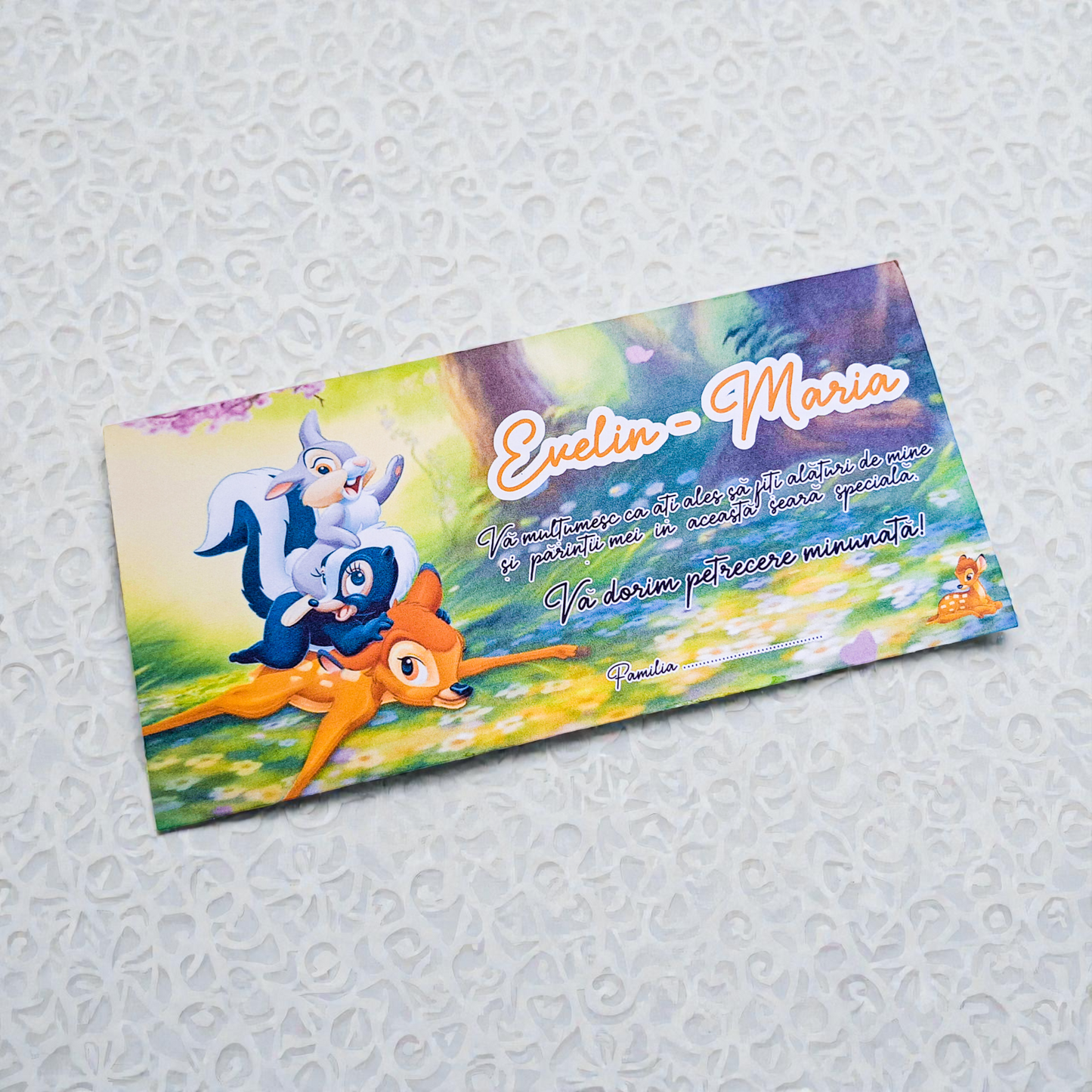 Plic pentru bani cartonat personalizat pentru botez – modele diverse (M26)