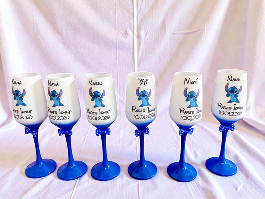 Pahar personalizat pentru botez – Cadou elegant cu nume și dată | Model PB08