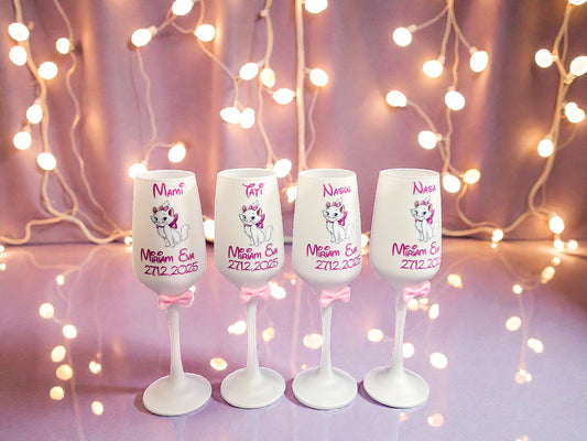 Pahar personalizat pentru botez – Cadou elegant cu nume și dată | Model PB10