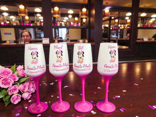 Pahar personalizat pentru botez – Cadou elegant cu nume și dată | Model PB19